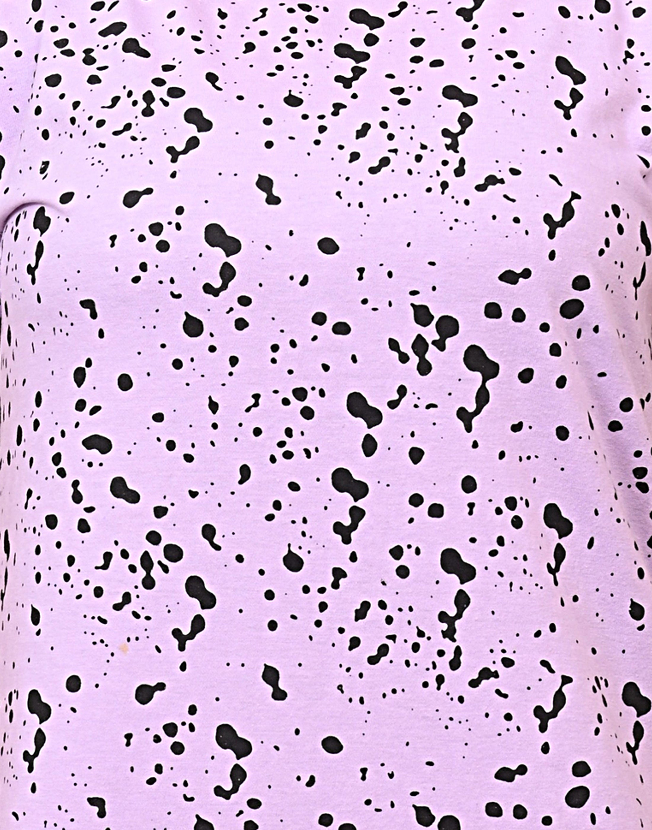 Women's Lavender & Black Abstract Print Cotton T-Shirt