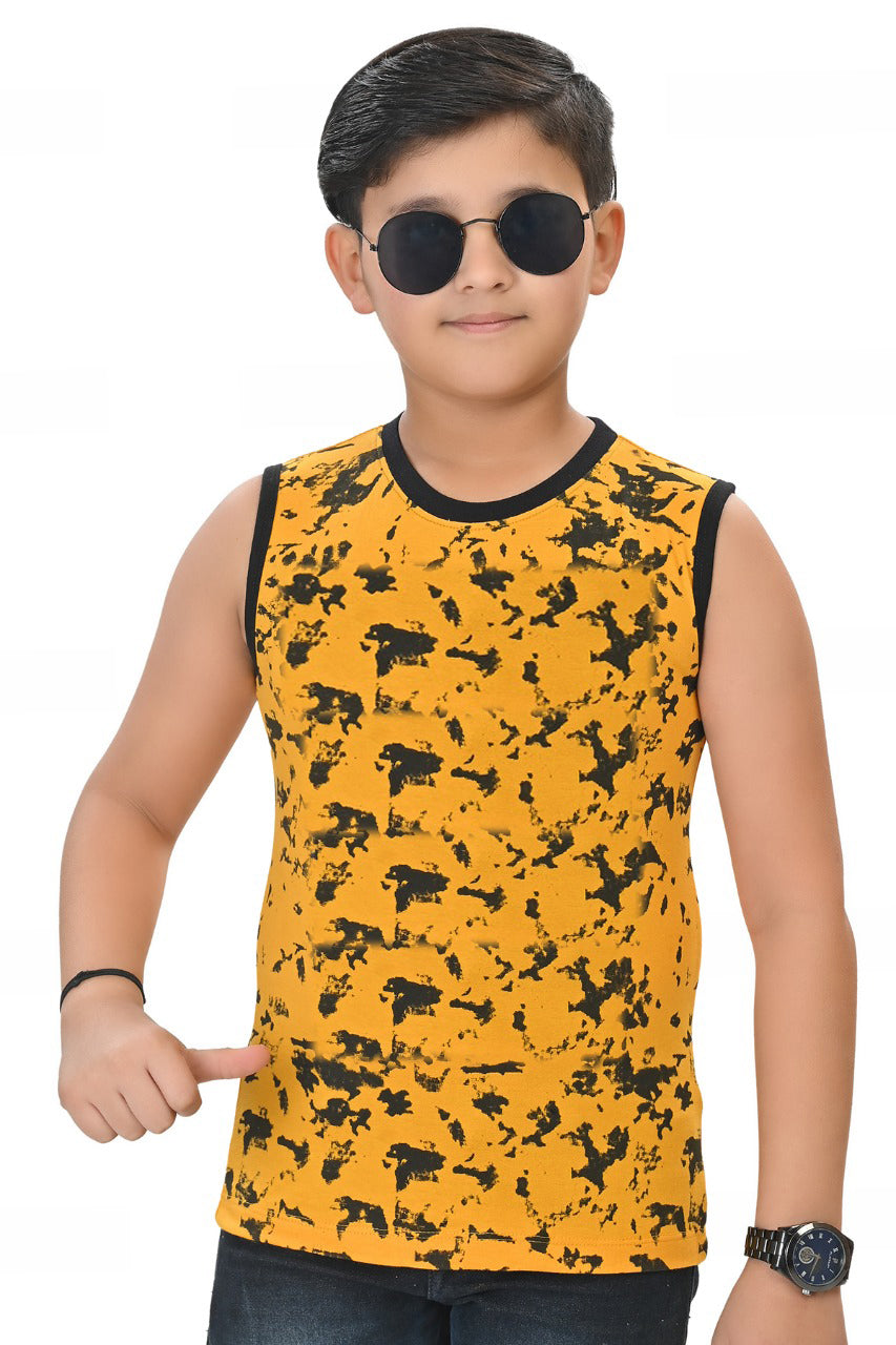 Boys Pack Of 3 Abstract Printed Round Neck Cotton T-shirts