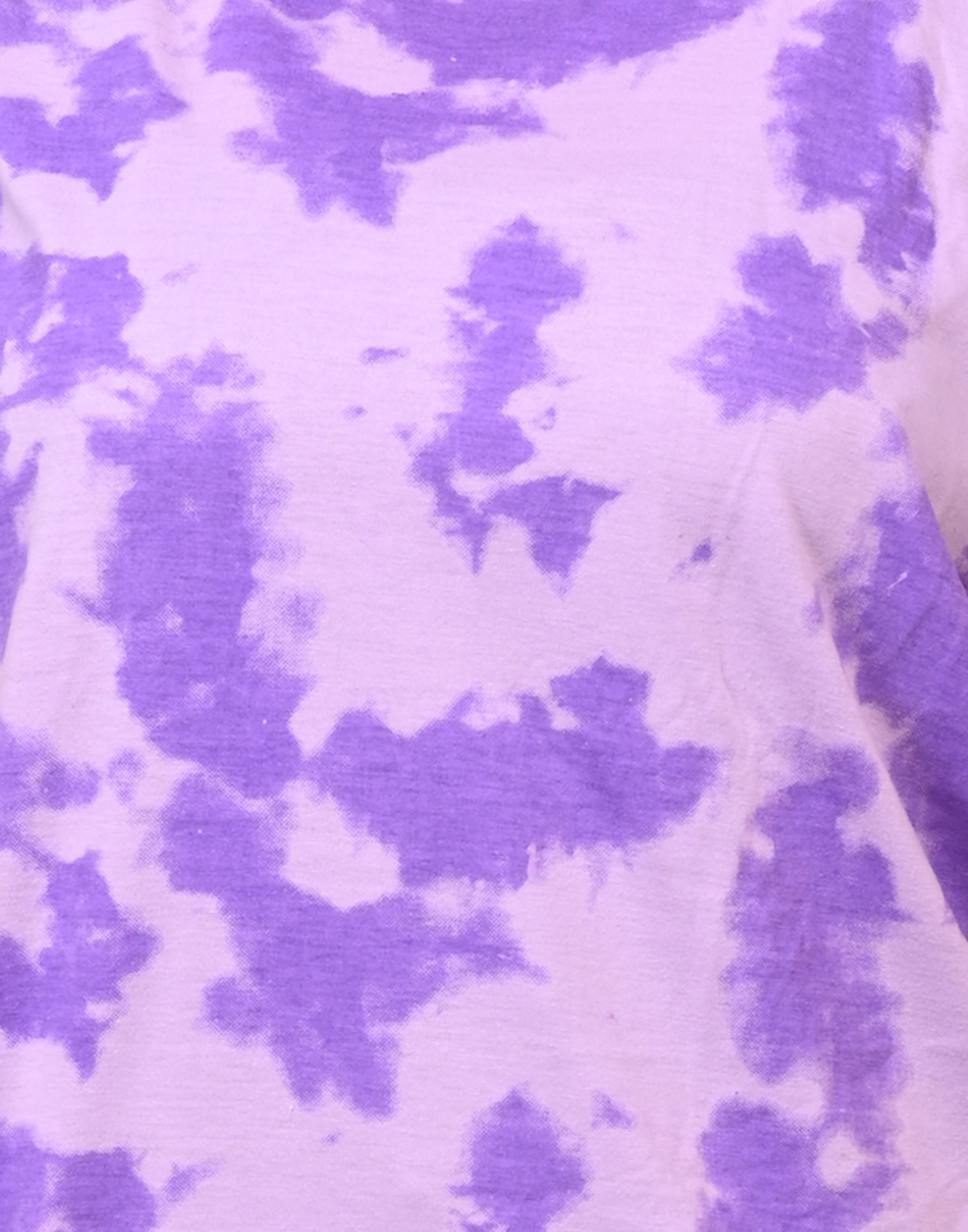 Women’s Purple Tie-Dye Cotton T-Shirt