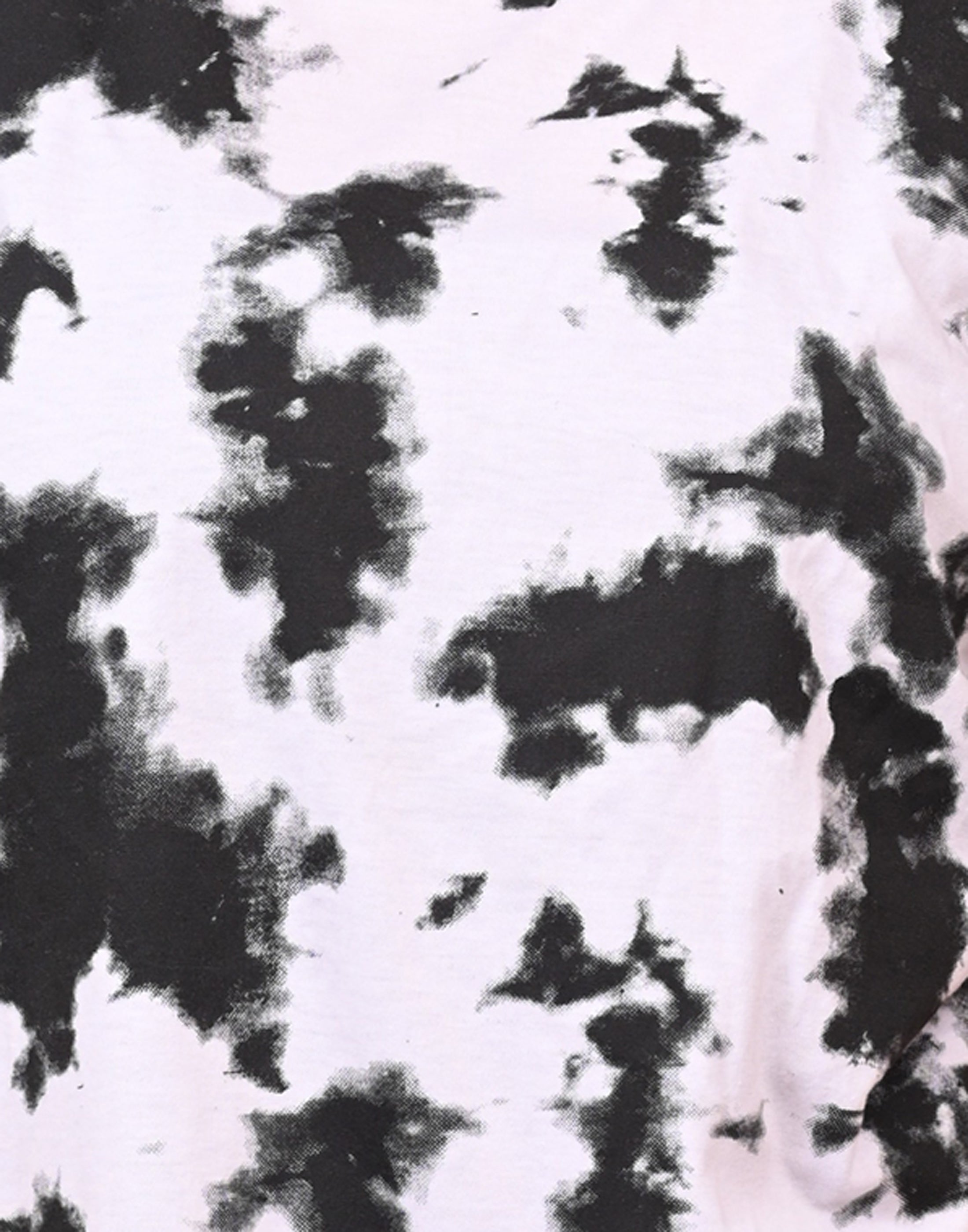 Women's White Black Abstract Print Cotton T-Shirt