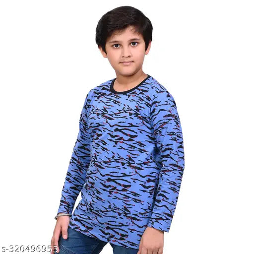 INDIA FASHION FAB All-Season Essential Boys Cotton Full Sleeve T-Shirt