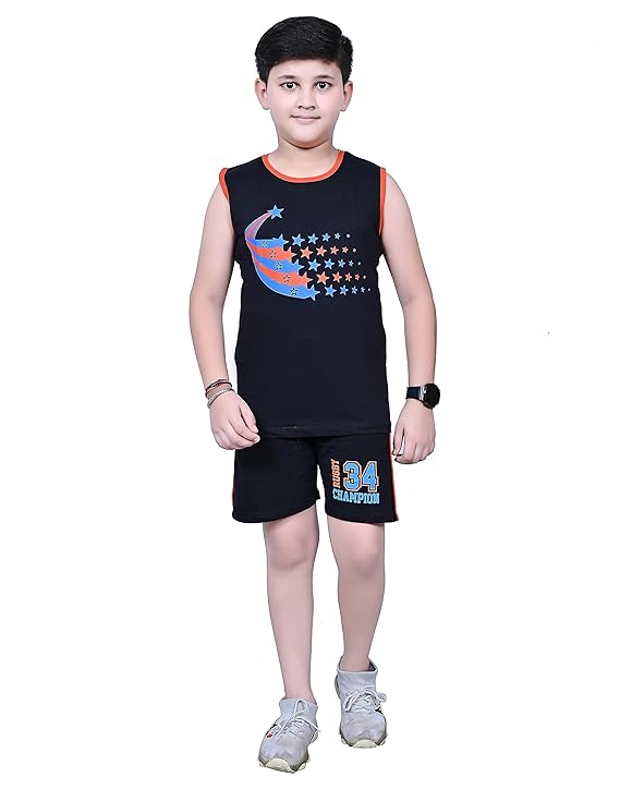INDIA FASHION FAB Adorable Kids T-Shirt and Shorts Clothing Set - Perfect for Boys and Girls.