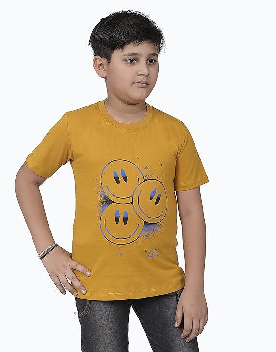 INDIA FASHION FAB Boys' Pure Cotton Printed Star Half Regular Fit T-Shirt (Pack of 3)