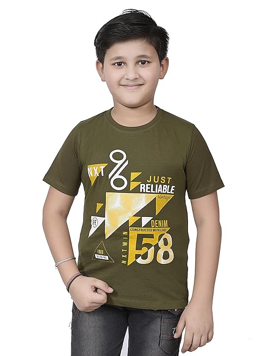 INDIA FASHION FAB Boys' Pure Cotton Printed Star Half Regular Fit T-Shirt (Pack of 3)