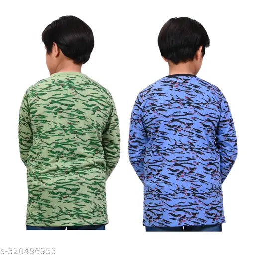 INDIA FASHION FAB All-Season Essential Boys Cotton Full Sleeve T-Shirt