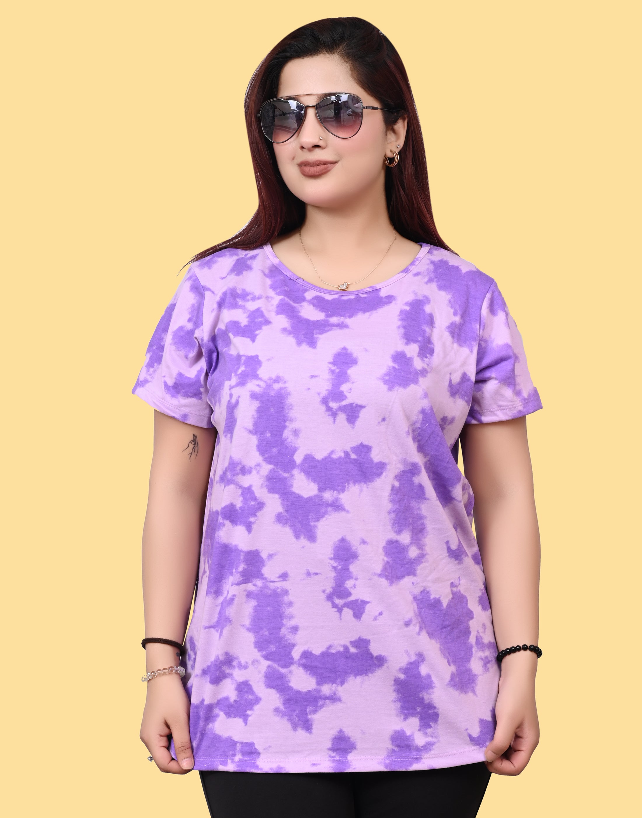 Women’s Purple Tie-Dye Cotton T-Shirt