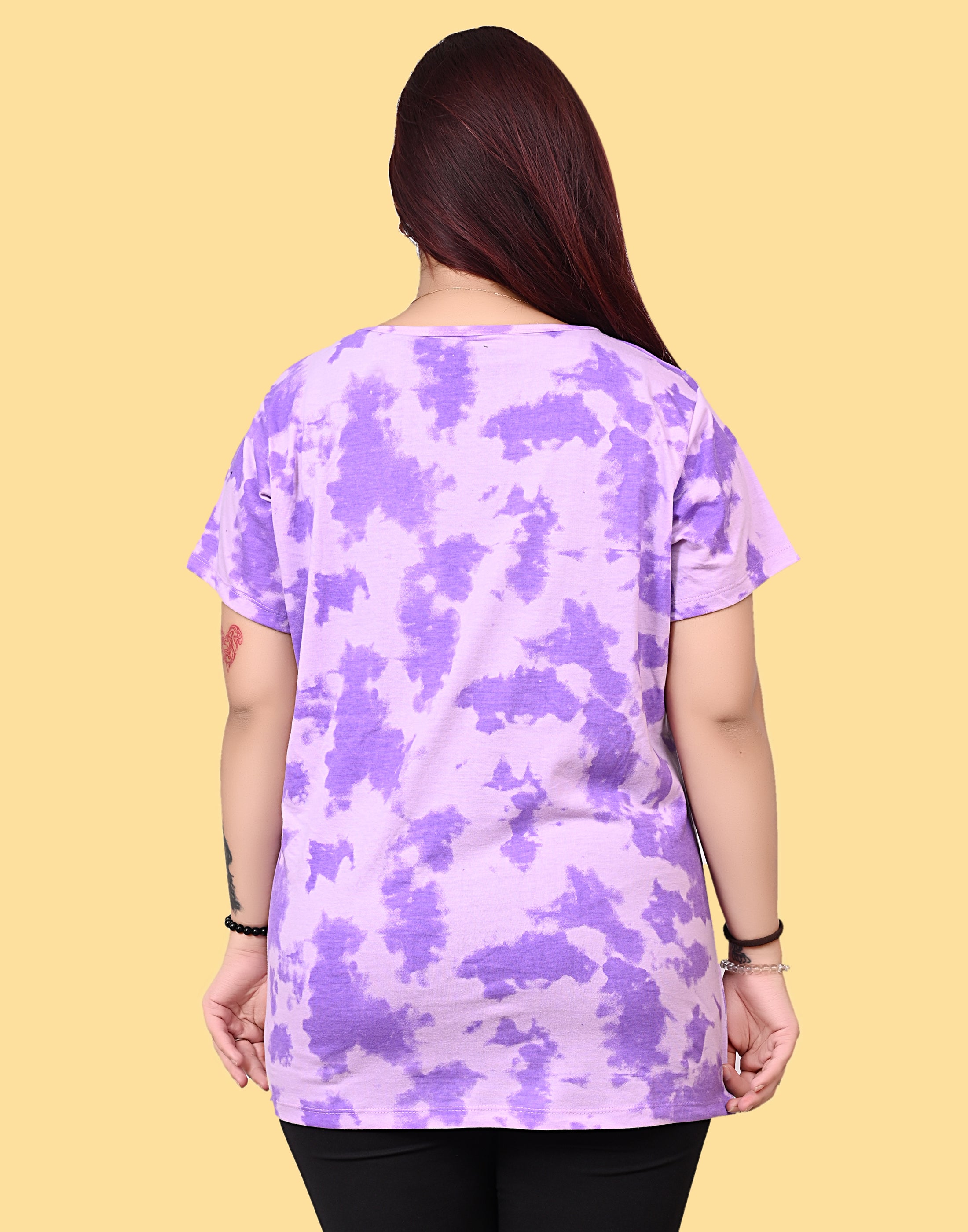 Women’s Purple Tie-Dye Cotton T-Shirt