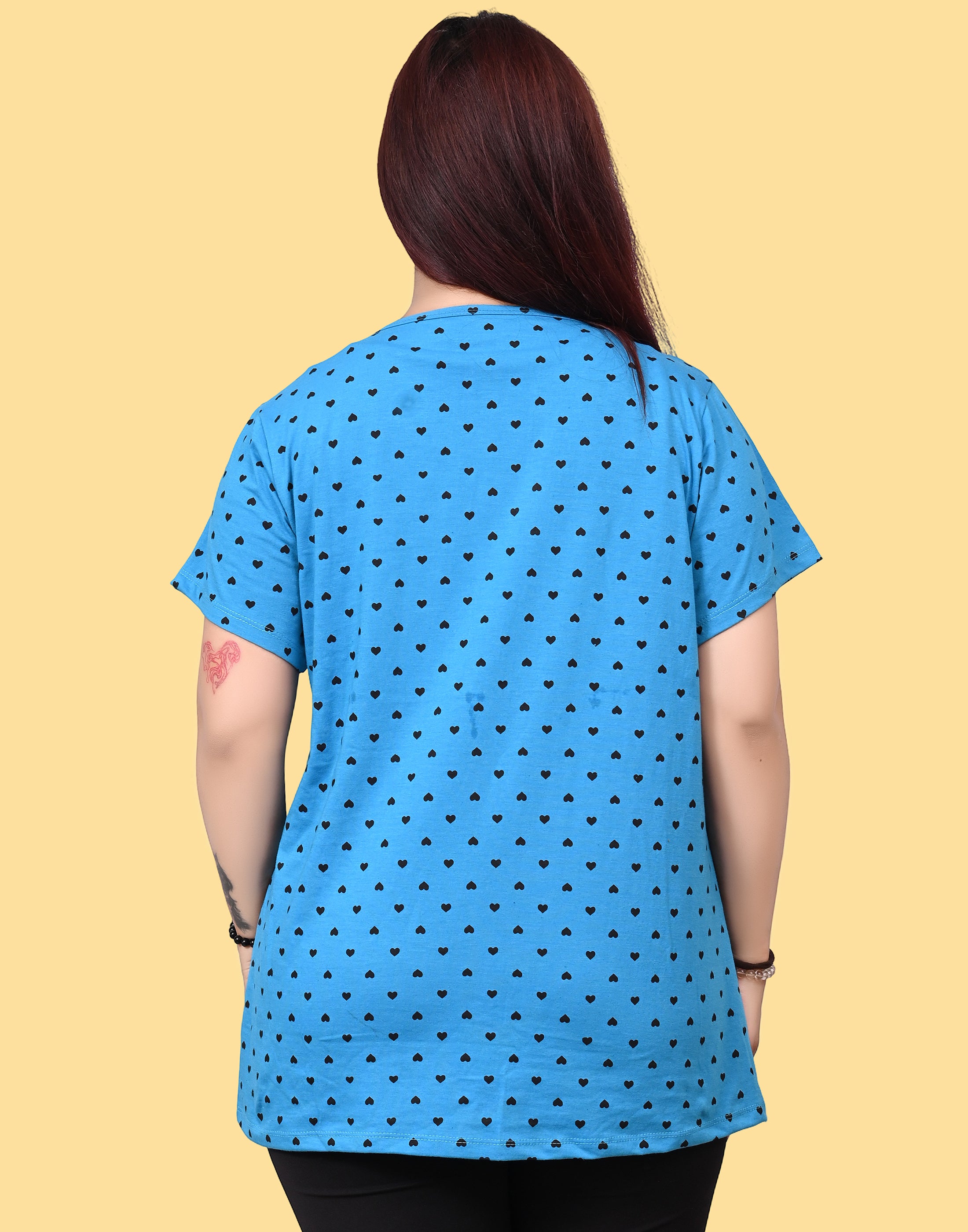 Aqua Color Women Round Neck Printed Regular T-shirt