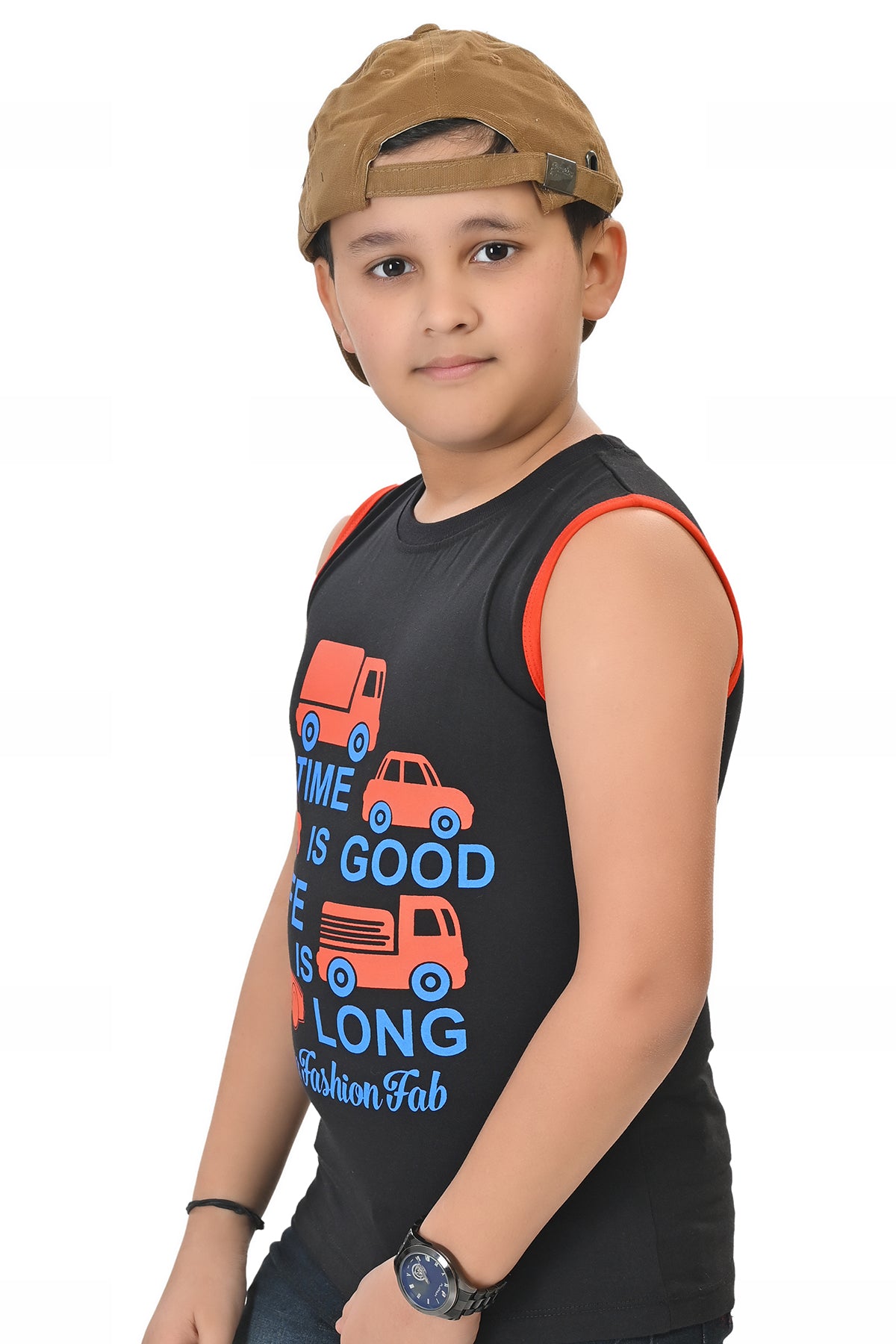 Boys' Cotton Printed Muscle Tees – Pack of 3