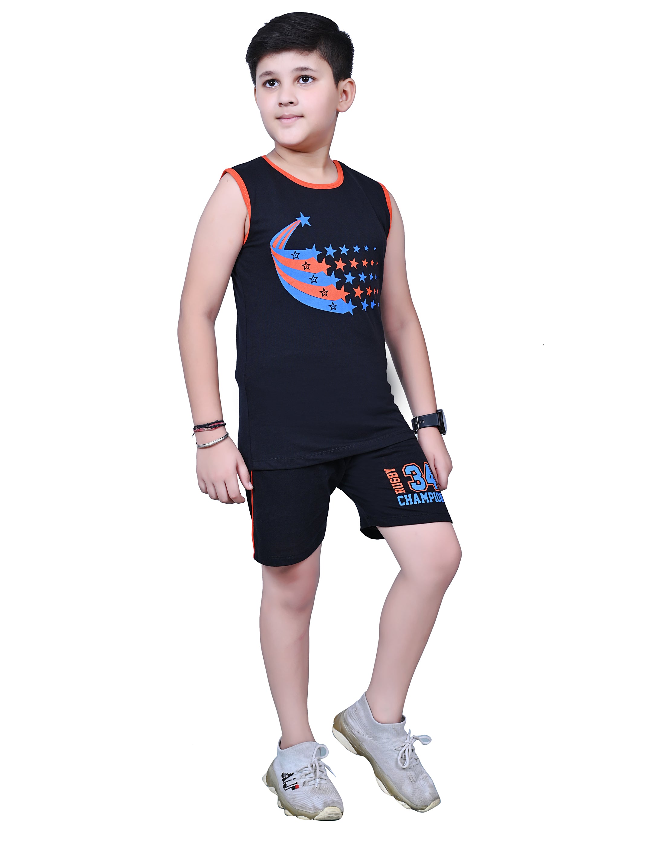 Boys' Sleeveless T-Shirt & Shorts Co-Ord Set – Pack of 2