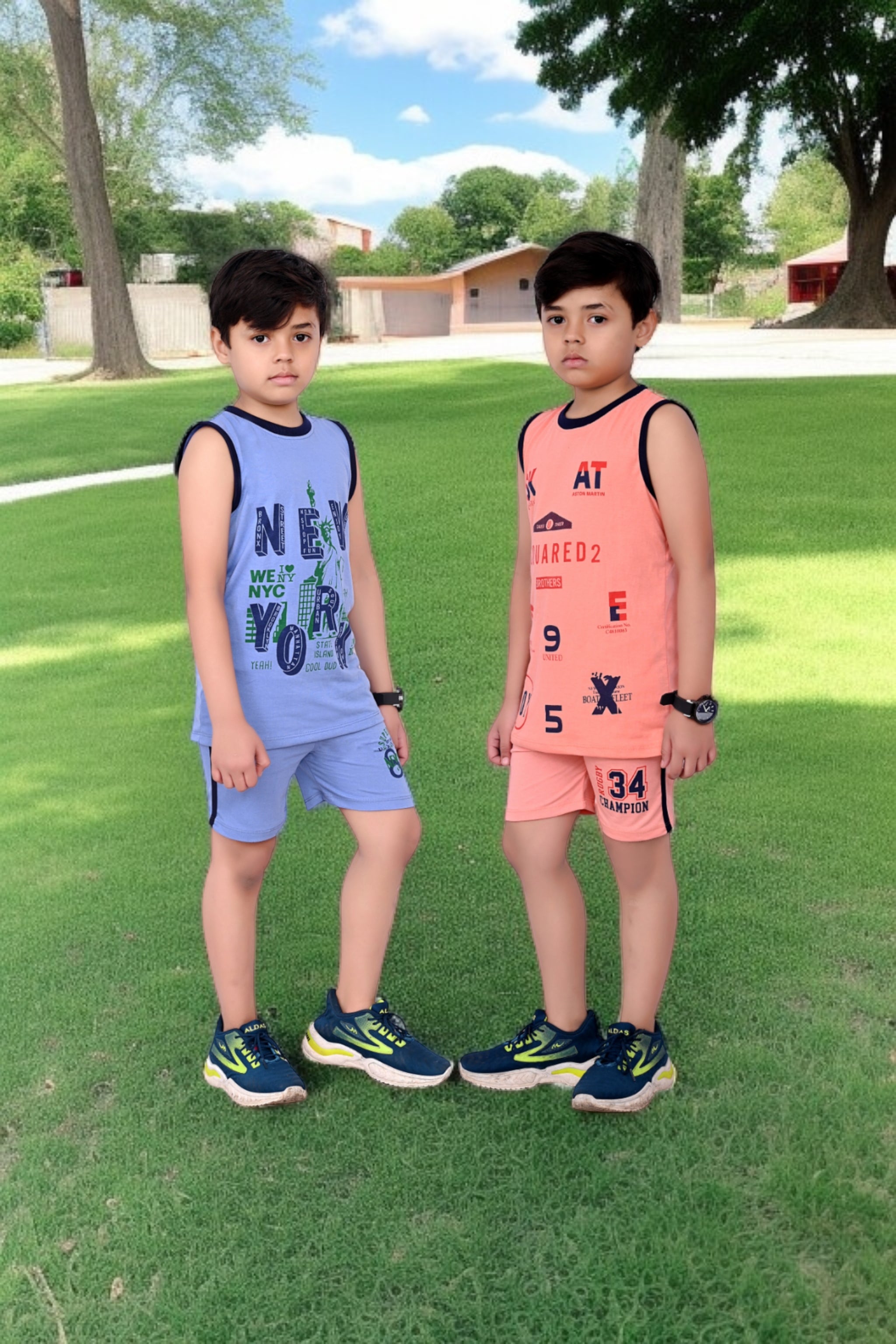 Boys' Summer Cotton Co-Ord Set – Pack of 2