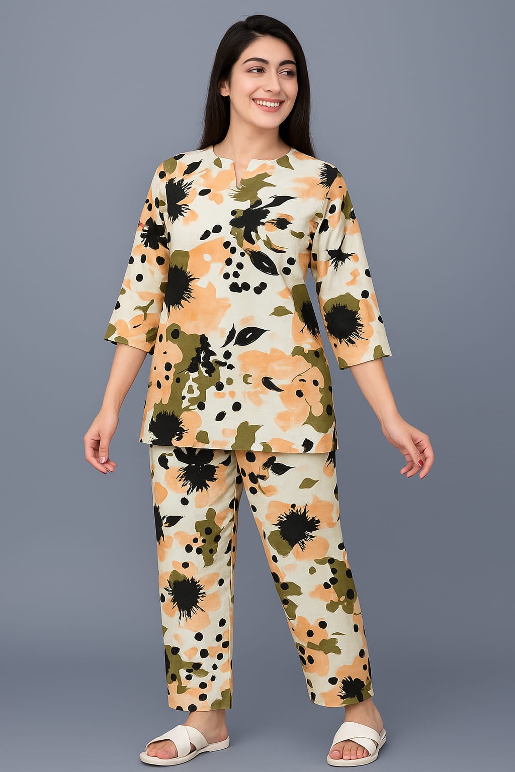 Dusk Bloom Cotton Sleepwear Set