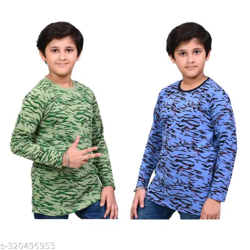 INDIA FASHION FAB All-Season Essential Boys Cotton Full Sleeve T-Shirt