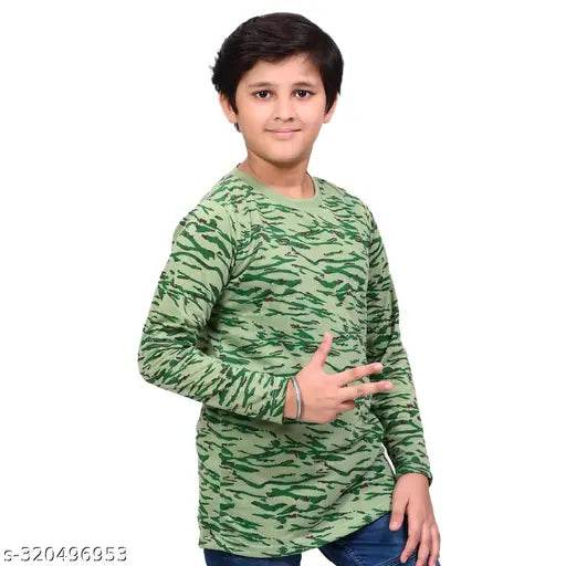 INDIA FASHION FAB All-Season Essential Boys Cotton Full Sleeve T-Shirt